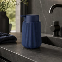 Distributeur de savon mousse rayé bleu foncé 320 ml - Savena - photo 2