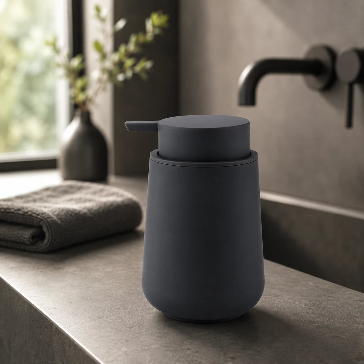 Distributeur de savon liquide minimaliste gris 320 ml - Savena - photo 2