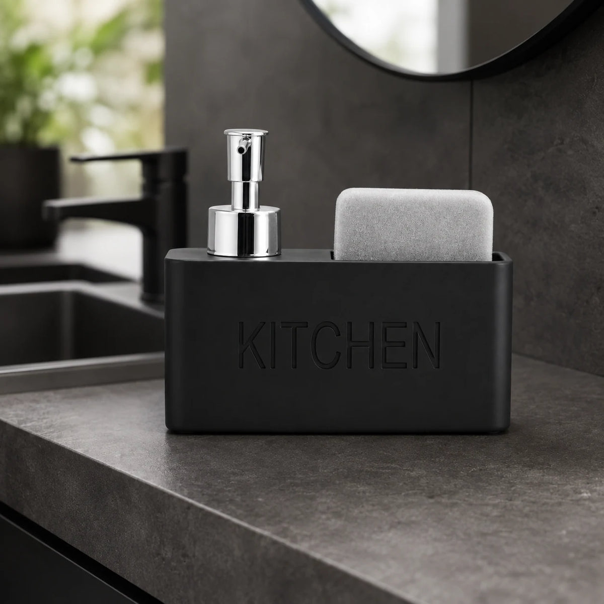 Set distributeur de savon cuisine effet pierre noir - Savena - photo 2