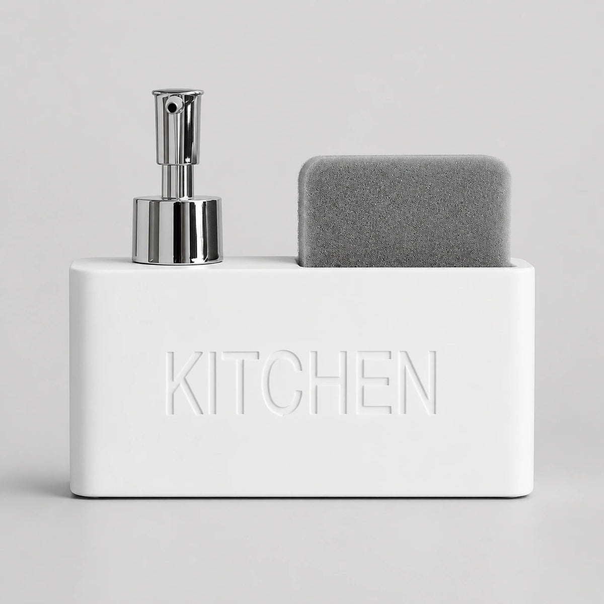 Set distributeur de savon cuisine effet pierre blanc uni - Savena - photo 1