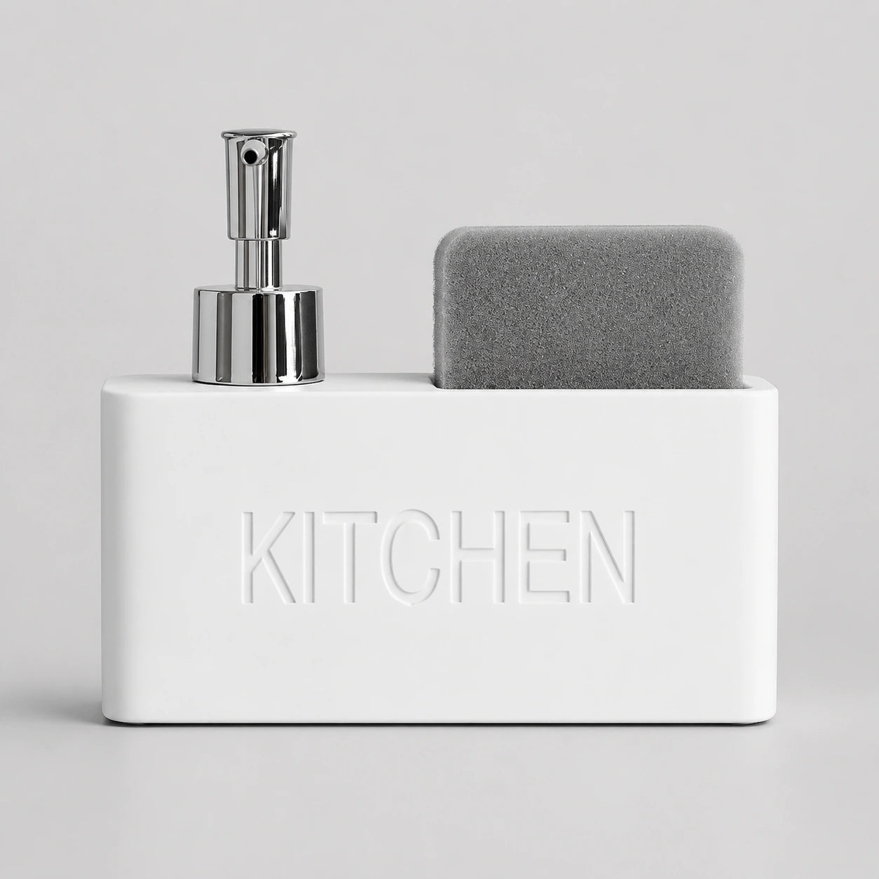 Set distributeur de savon cuisine effet pierre blanc uni - Savena - photo 1