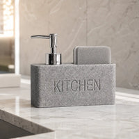 Set distributeur de savon cuisine effet pierre gris sable - Savena - photo 2