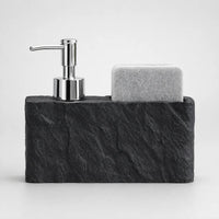 Distributeur de savon cuisine effet pierre noire avec porte-éponge - Savena - photo 1