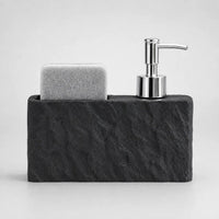 Distributeur de savon cuisine effet pierre noire avec porte-éponge - Savena - photo 3