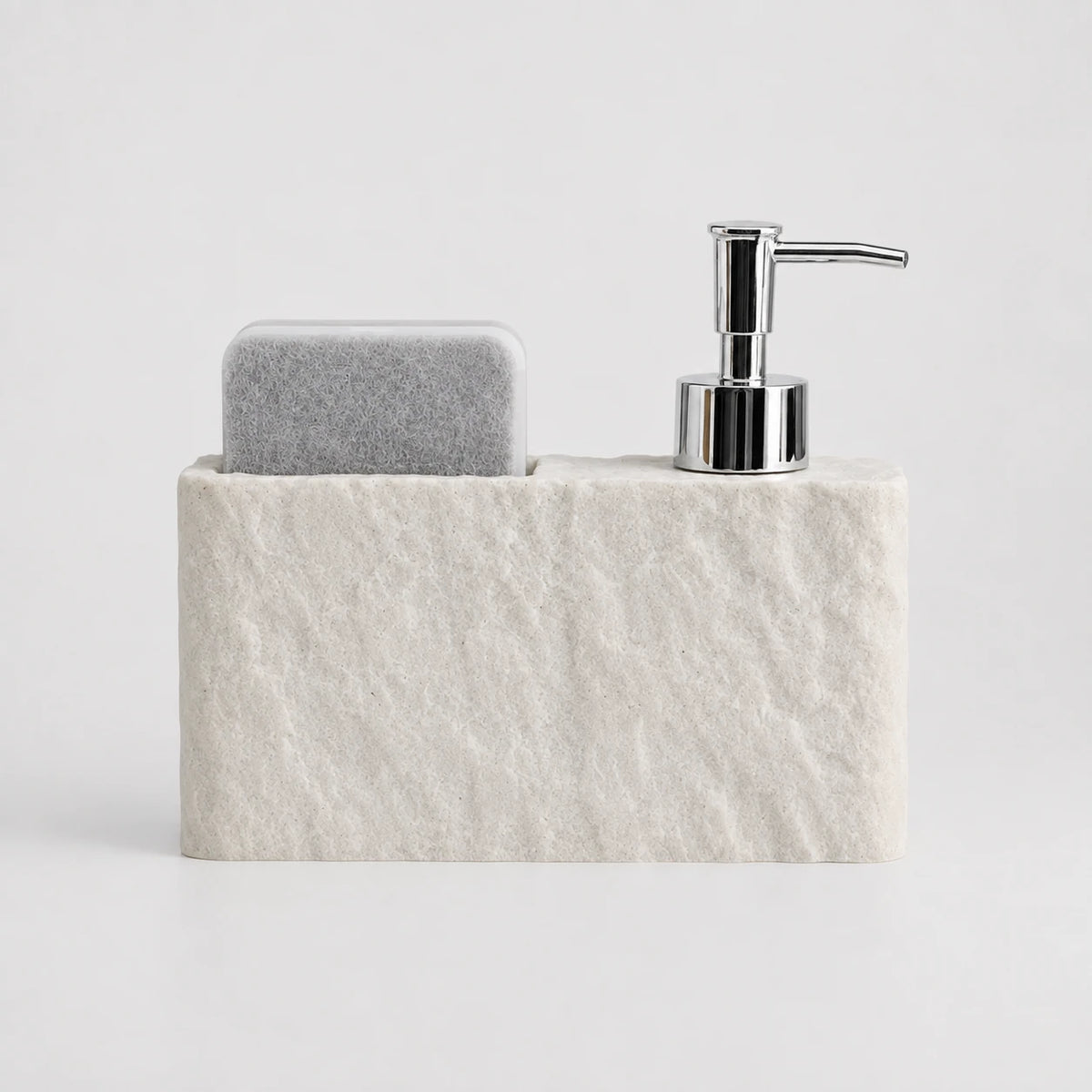 Distributeur de savon cuisine effet pierre jaune avec porte-éponge - Savena - photo 3