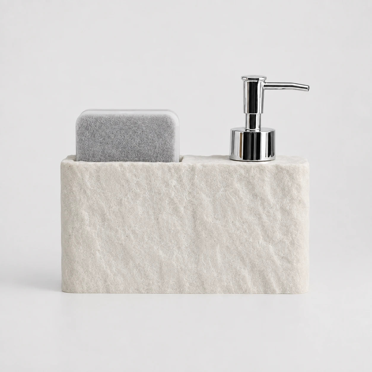 Distributeur de savon cuisine effet pierre jaune avec porte-éponge - Savena - photo 3