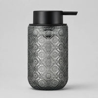 Distributeur de savon mousse en verre vintage gravé gris 400 ml - Savena - photo 1