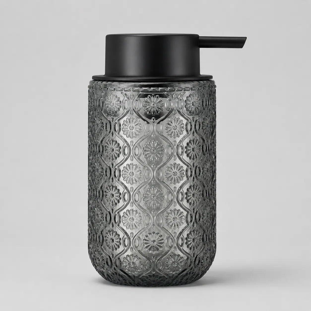 Distributeur de savon mousse en verre vintage gravé gris 400 ml - Savena - photo 1