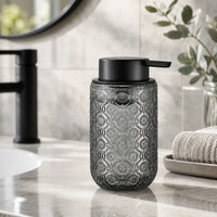Distributeur de savon mousse en verre vintage gravé gris 400 ml - Savena - photo 2