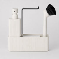 Set distributeur de savon cuisine beige avec porte-éponge et porte-serviette - Savena - photo 3