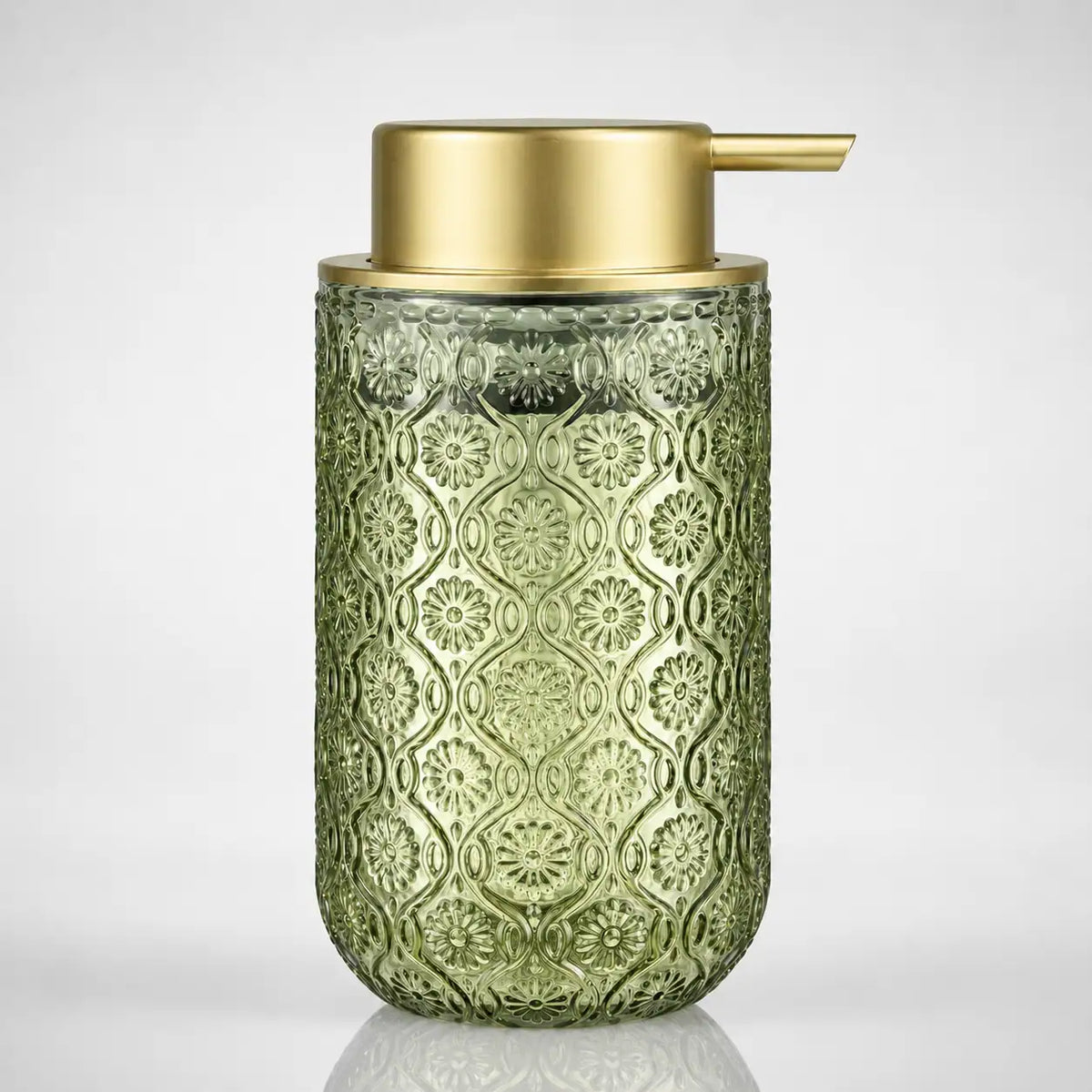 Distributeur de savon mousse en verre vintage gravé doré 400 ml - Savena - photo 3