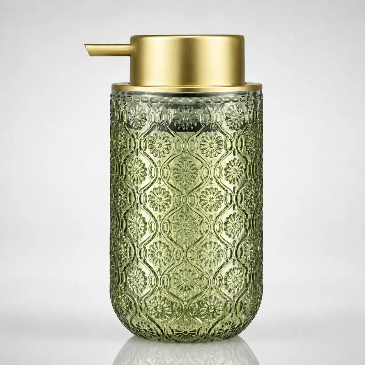Distributeur de savon mousse en verre vintage gravé doré 400 ml - Savena - photo 1