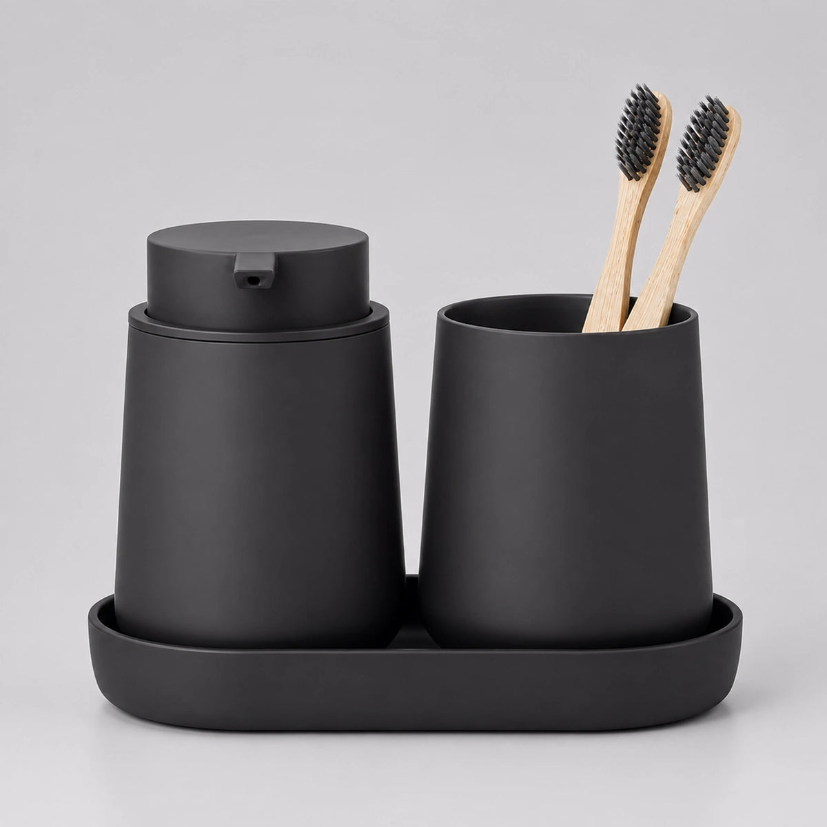 Set salle de bain 3 pièces noir minimaliste 320 ml - Savena - photo 4