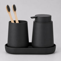 Set salle de bain 3 pièces noir minimaliste 320 ml - Savena - photo 3