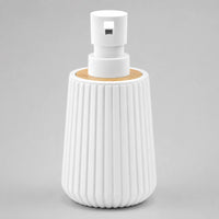 Distributeur de savon rayé finition bambou blanc 250 ml - Savena - photo 4