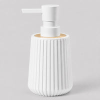Distributeur de savon rayé finition bambou blanc 250 ml - Savena - photo 1