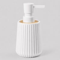 Distributeur de savon rayé finition bambou blanc 250 ml - Savena - photo 3
