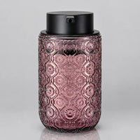 Distributeur de savon mousse en verre vintage gravé rose 400 ml - Savena - photo 3
