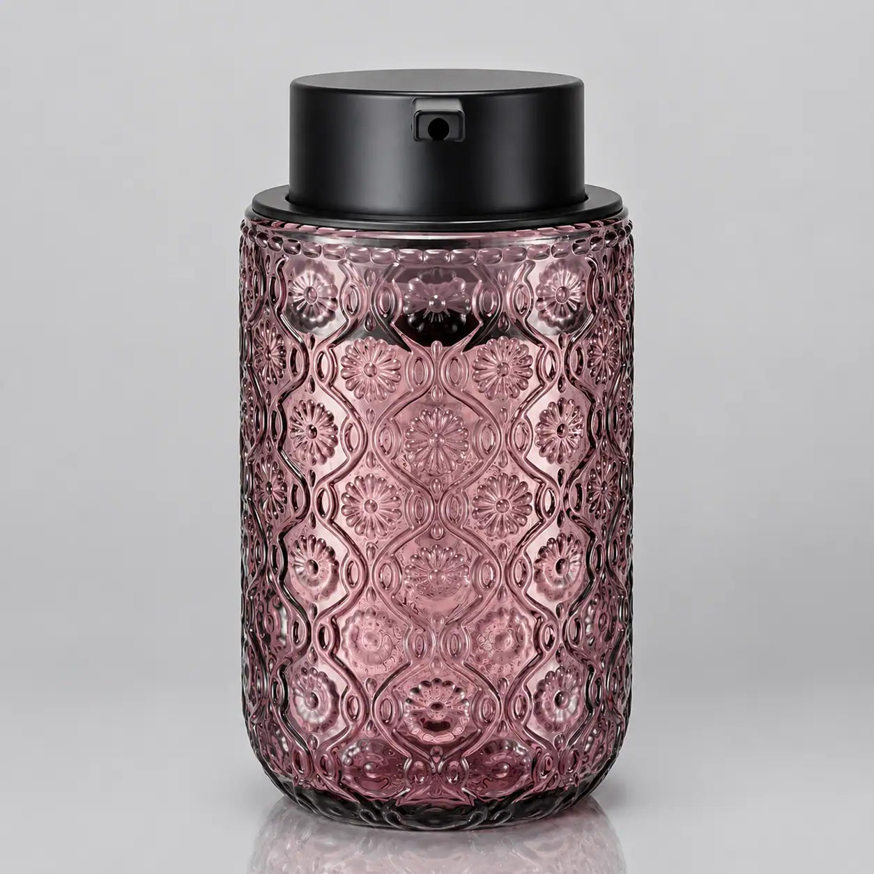 Distributeur de savon mousse en verre vintage gravé rose 400 ml - Savena - photo 3