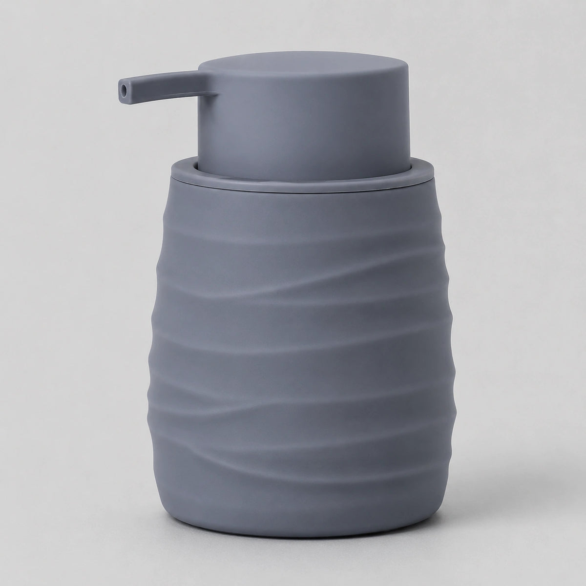 Distributeur de savon rayé design moderne gris clair 230 ml - Savena - photo 1