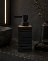 Distributeur de savon noir mat finition bois de teck - Savena - photo 5