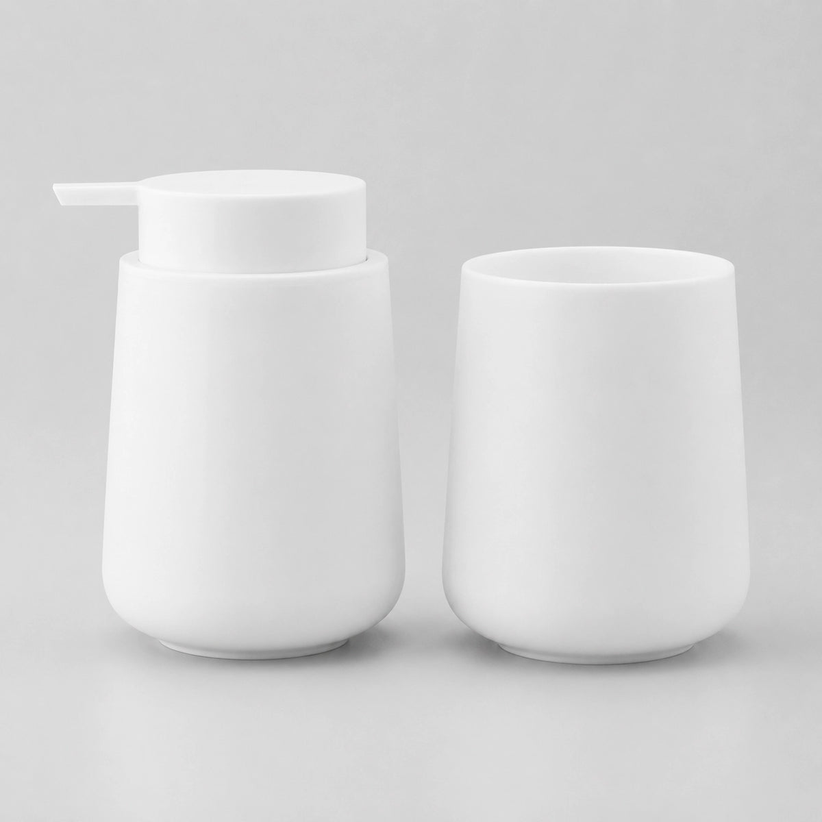 Set salle de bain 2 pièces blanc avec distributeur de savon et gobelet - Savena - photo 3
