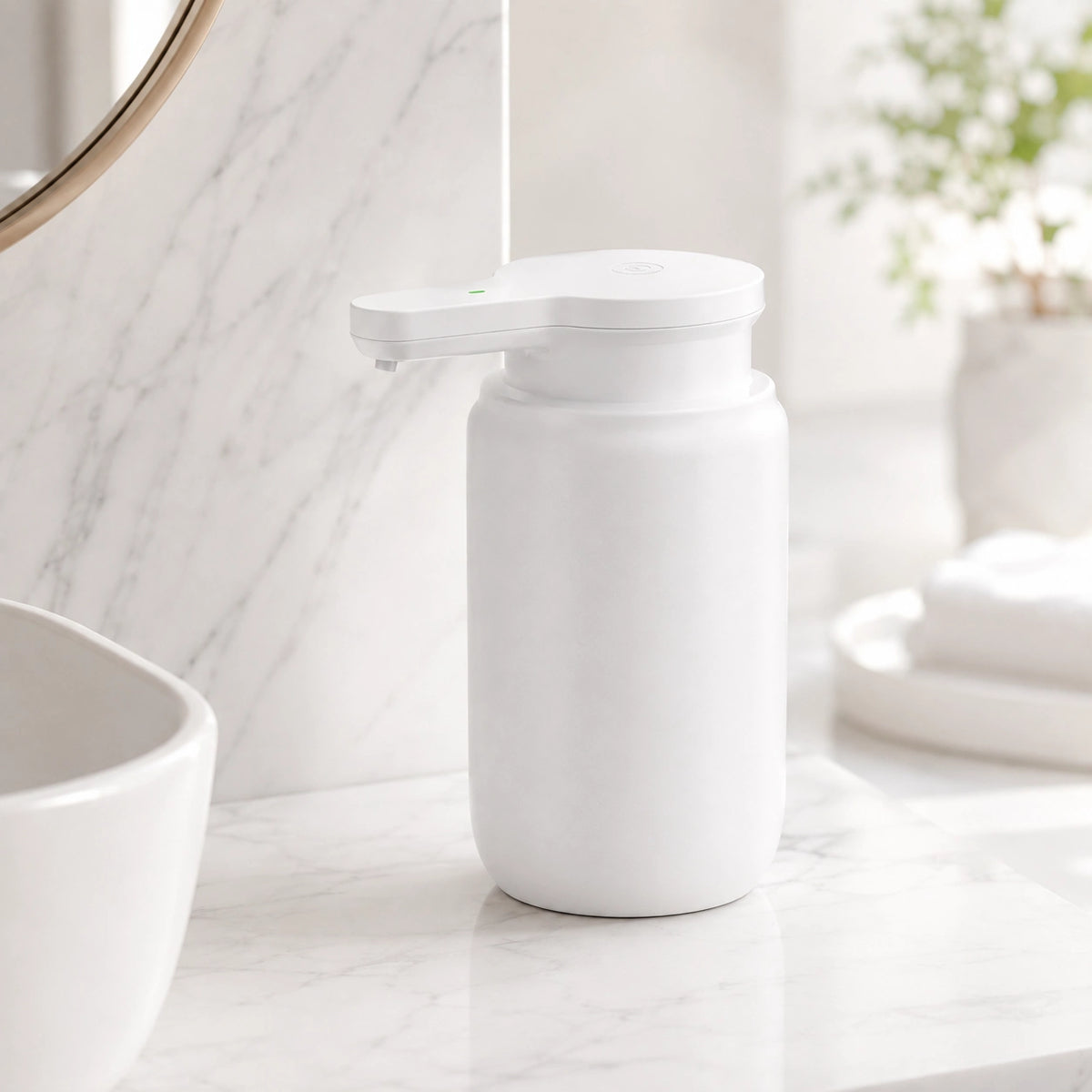 Distributeur de savon mousse automatique blanc IPX5 USB-C 300 ml - Savena - photo 2