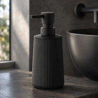 Distributeur de savon rayé mat noir 250 ml - Savena - photo 2