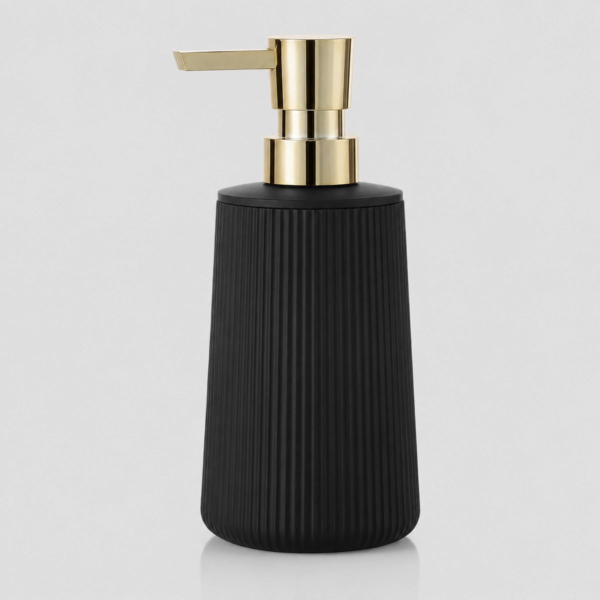 Distributeur de savon rayé mat noir doré 250 ml - Savena - photo 1