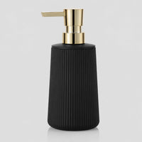 Distributeur de savon rayé mat noir doré 250 ml - Savena - photo 1