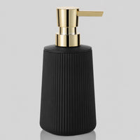 Distributeur de savon rayé mat noir doré 250 ml - Savena - photo 4