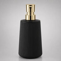 Distributeur de savon rayé mat noir doré 250 ml - Savena - photo 3