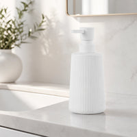 Distributeur de savon rayé mat blanc 250 ml - Savena - photo 2