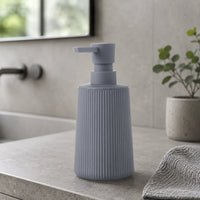 Distributeur de savon rayé mat gris clair 250 ml - Savena - photo 2