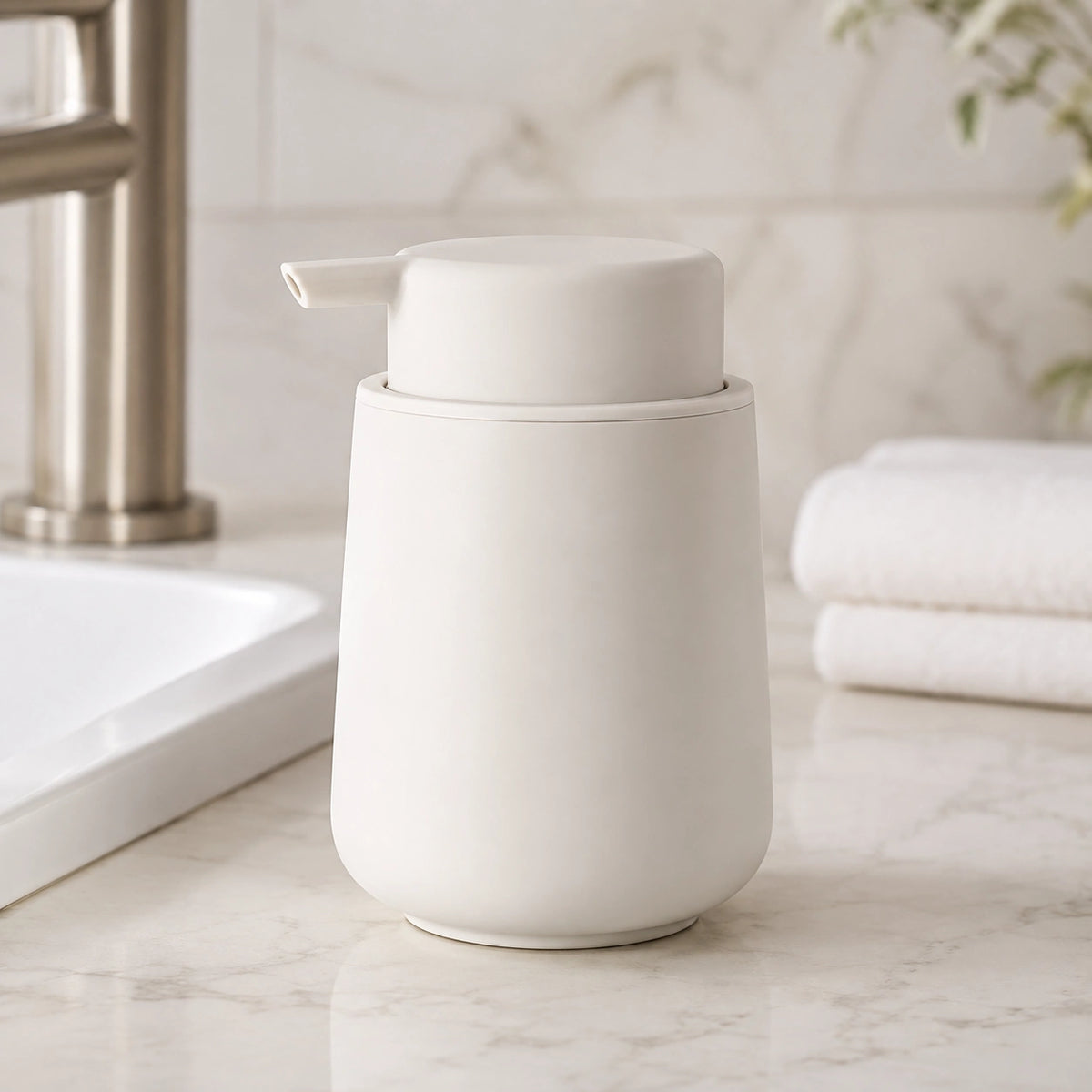 Distributeur de savon mousse minimaliste beige 320 ml - Savena - photo 2