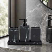 Set salle de bain 4 pièces effet marbre noir - Savena - photo 4