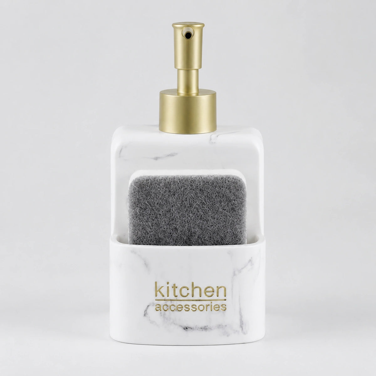 Set distributeur de savon cuisine effet marbre blanc compact - Savena - photo 1