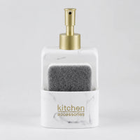 Set distributeur de savon cuisine effet marbre blanc compact - Savena - photo 1