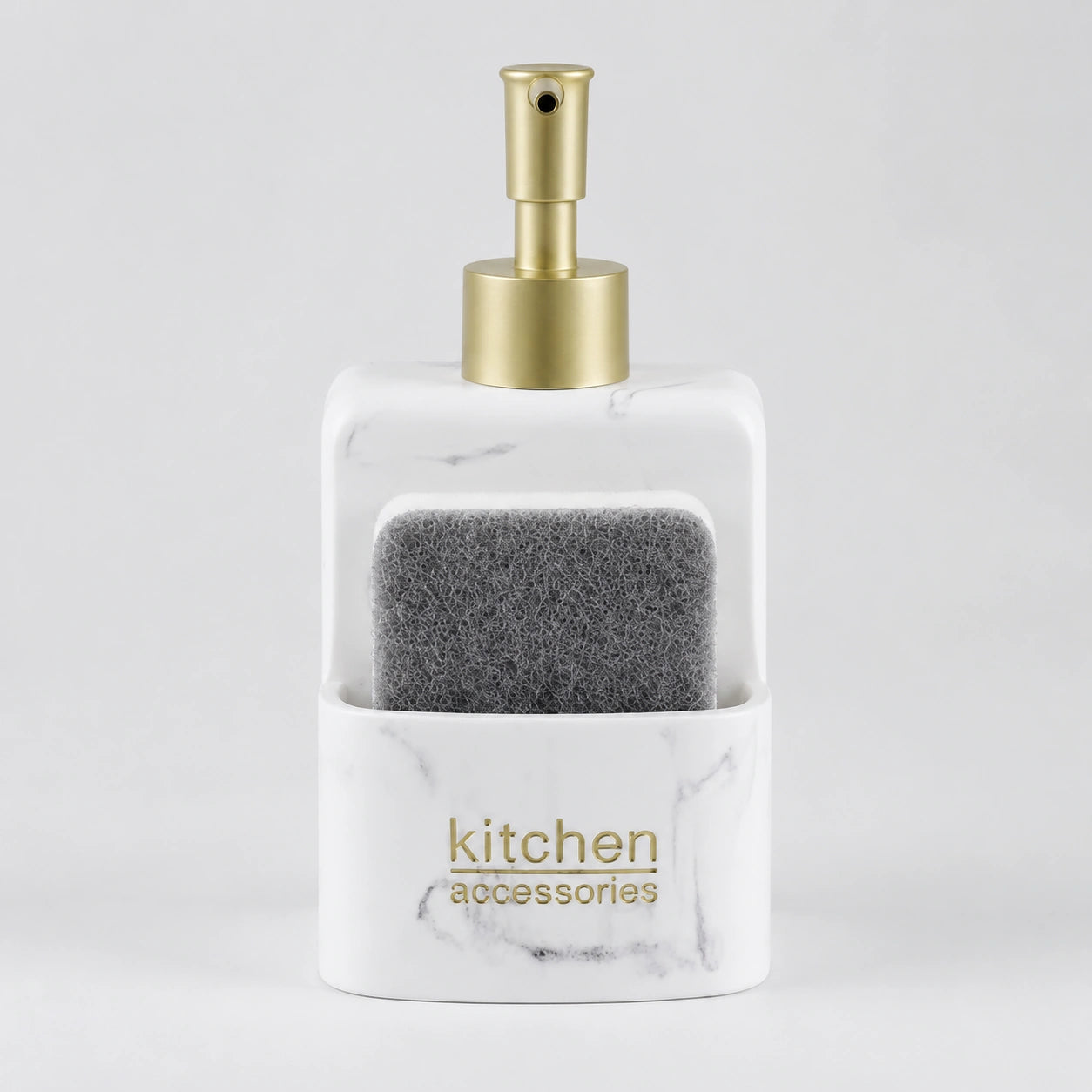 Set distributeur de savon cuisine effet marbre blanc compact - Savena - photo 1