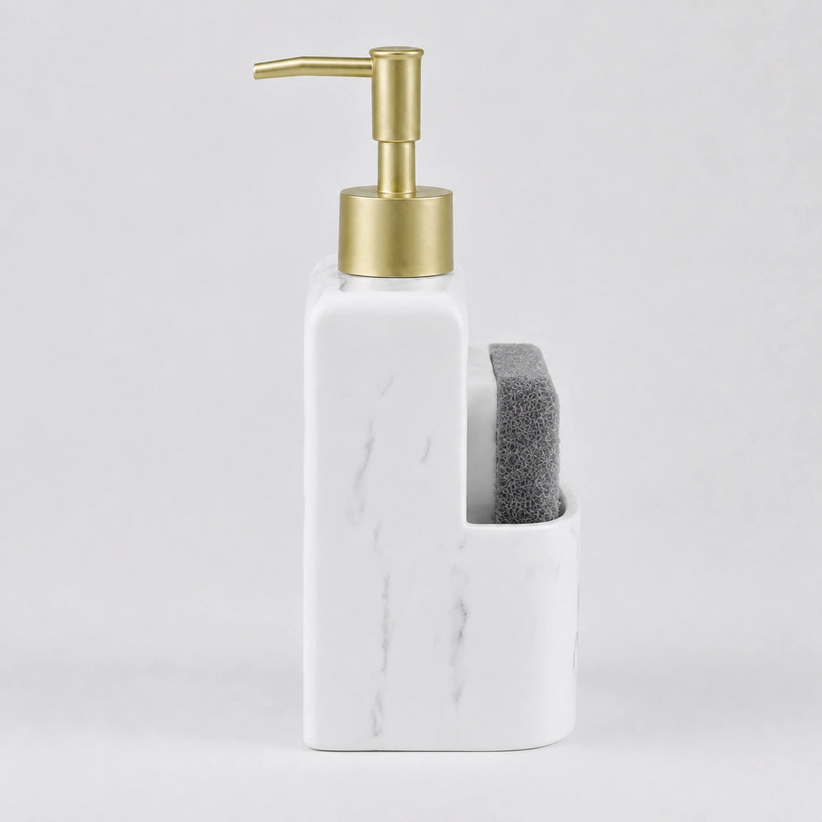 Set distributeur de savon cuisine effet marbre blanc compact - Savena - photo 3