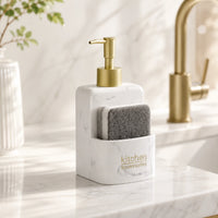 Set distributeur de savon cuisine effet marbre blanc compact - Savena - photo 2