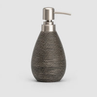 Distributeur de savon céramique rétro noir à pompe poussoir - modèle court - Savena - photo 1