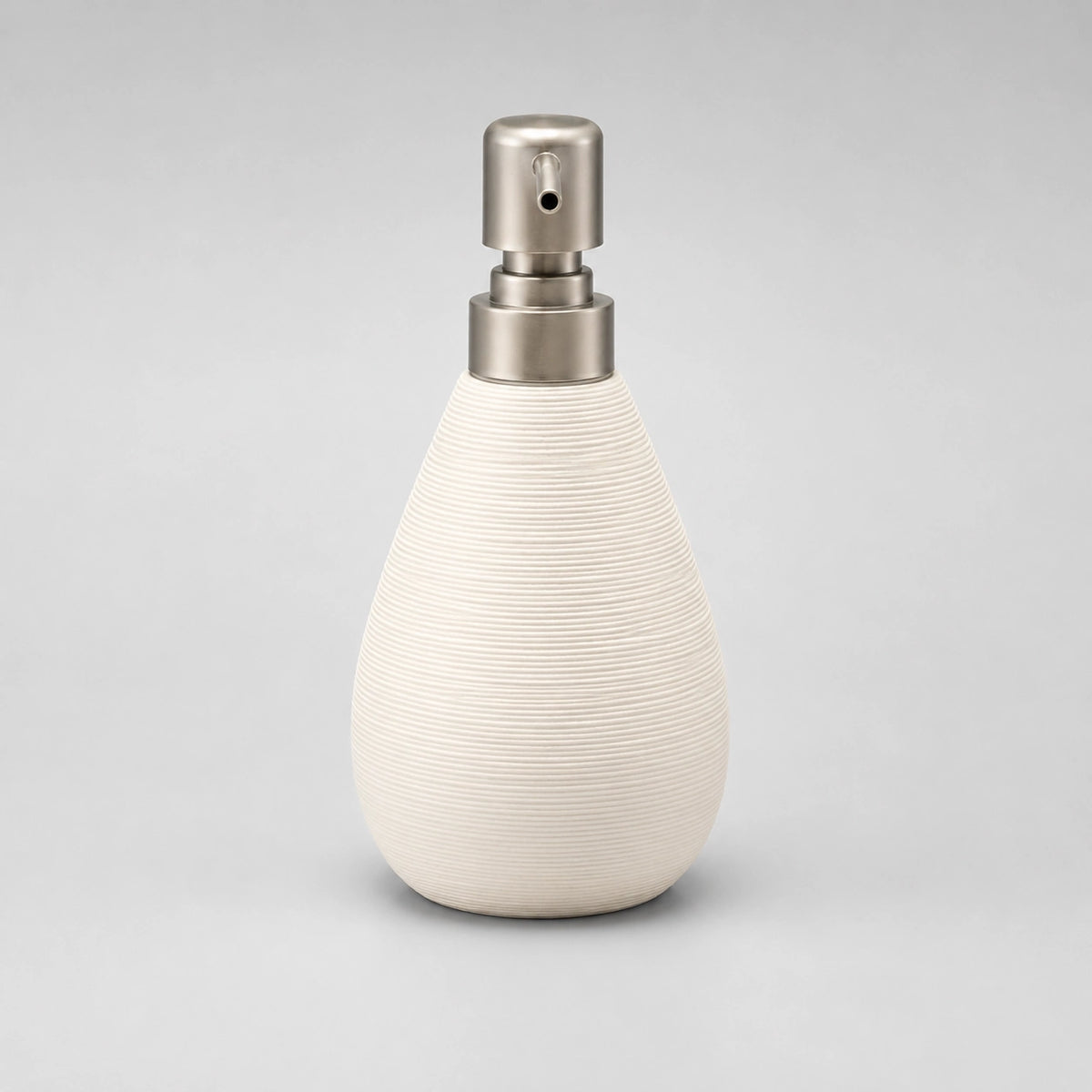 Distributeur de savon céramique rétro blanc à pompe poussoir - modèle court - Savena - photo 3