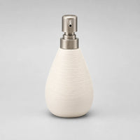 Distributeur de savon céramique rétro blanc à pompe poussoir - modèle court - Savena - photo 3