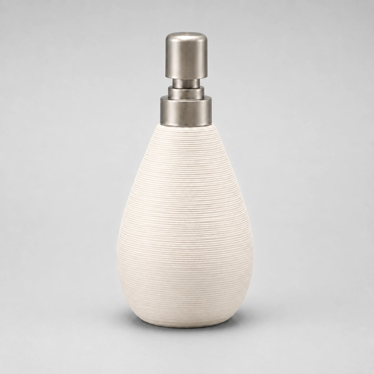 Distributeur de savon céramique rétro blanc à pompe poussoir - modèle court - Savena - photo 4