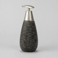 Distributeur de savon céramique rétro noir à pompe poussoir - modèle haut - Savena - photo 1