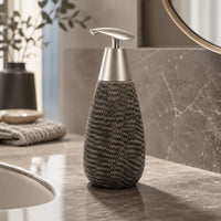 Distributeur de savon céramique rétro noir à pompe poussoir - modèle haut - Savena - photo 2