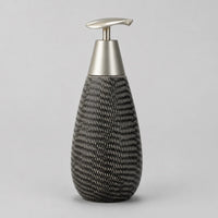Distributeur de savon céramique rétro noir à pompe poussoir - modèle haut - Savena - photo 4