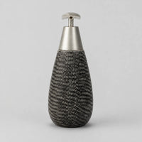 Distributeur de savon céramique rétro noir à pompe poussoir - modèle haut - Savena - photo 3