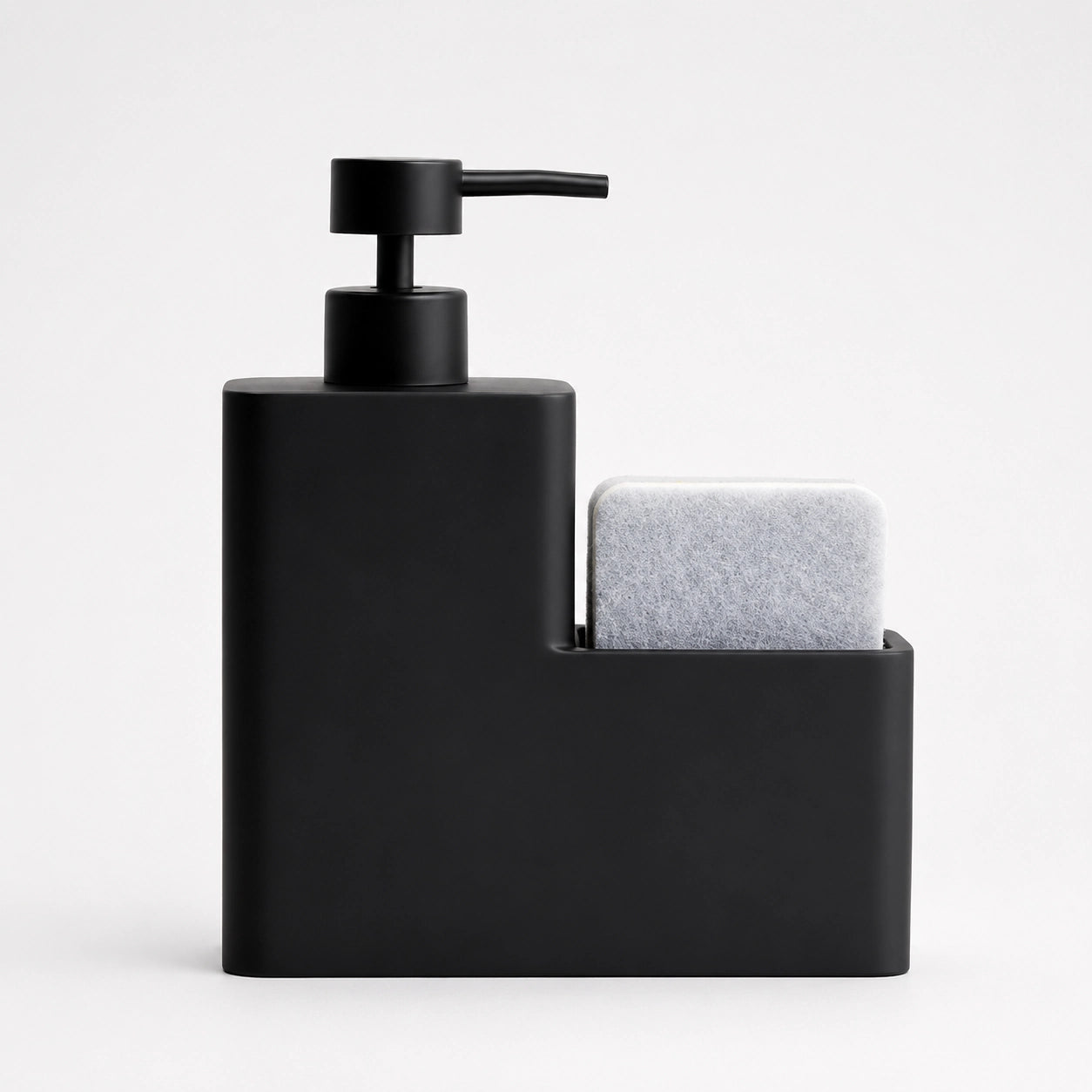 Distributeur de savon vaisselle noir 450 ml avec porte-éponge - Savena - photo 1
